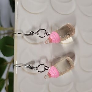 🔥LAST PAIR🔥 Baby Bottle Drop Earrings, pink